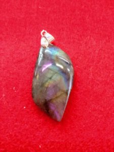 Pendentif plumes labradorite