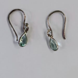 boucles d'oreilles argent aigue-marine